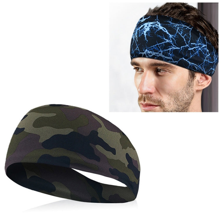 Afbeelding van Absorberende Fietsen Yoga Sport Zweet Hoofdband Mannen Zweetband Voor Mannen en Vrouwen Yoga Haarbanden Hoofd Zweetbanden Sport Veiligheid (Camo)