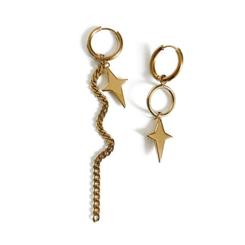 Ariel Star Mismatch Hoop Earrings