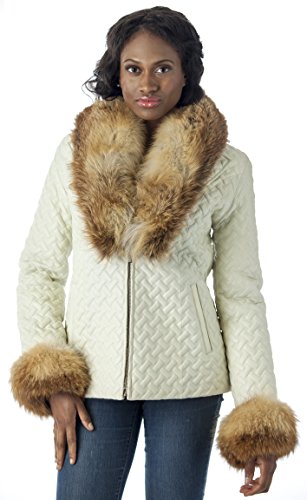 REED Women's Genuine Mink Fur Bomber Jacket -100% Real Fur - Imported