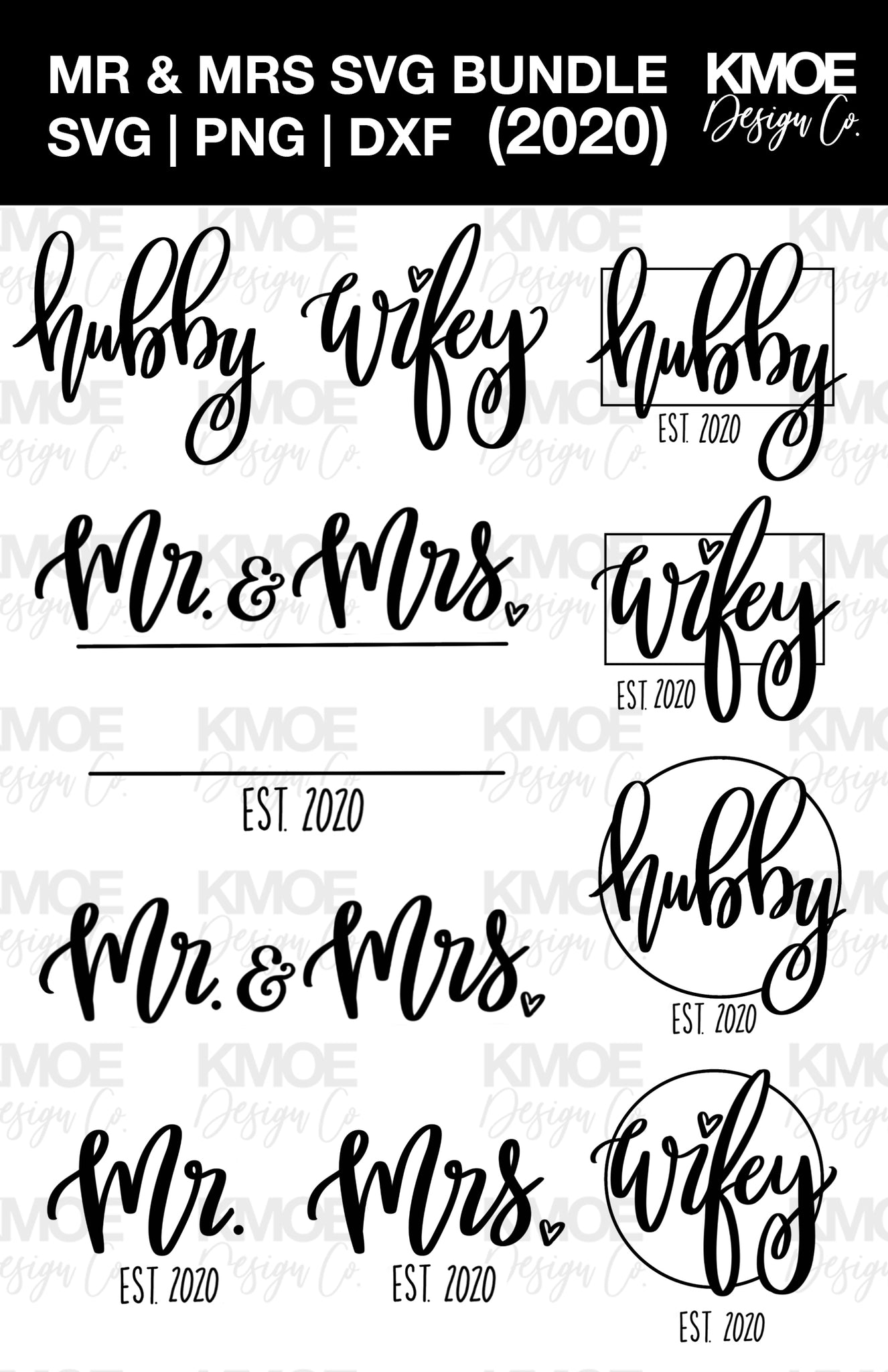 Download Mr Mrs 2020 Svg Mr Mrs Svg Bundle Hubby Wifey Svg Monogram Svg Kmoe Design Co