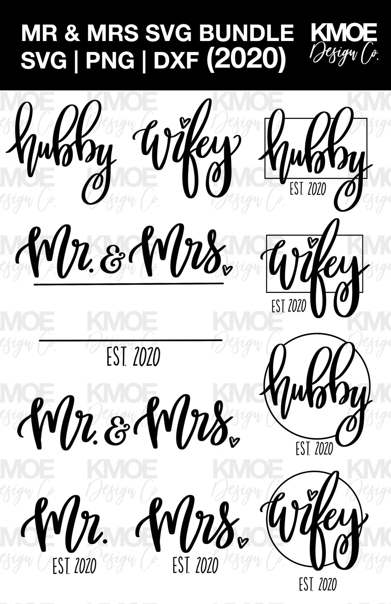 Download Mr Mrs 2020 Svg Mr Mrs Svg Bundle Hubby Wifey Svg Monogram Svg Kmoe Design Co