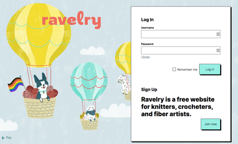 Ravelry home page
