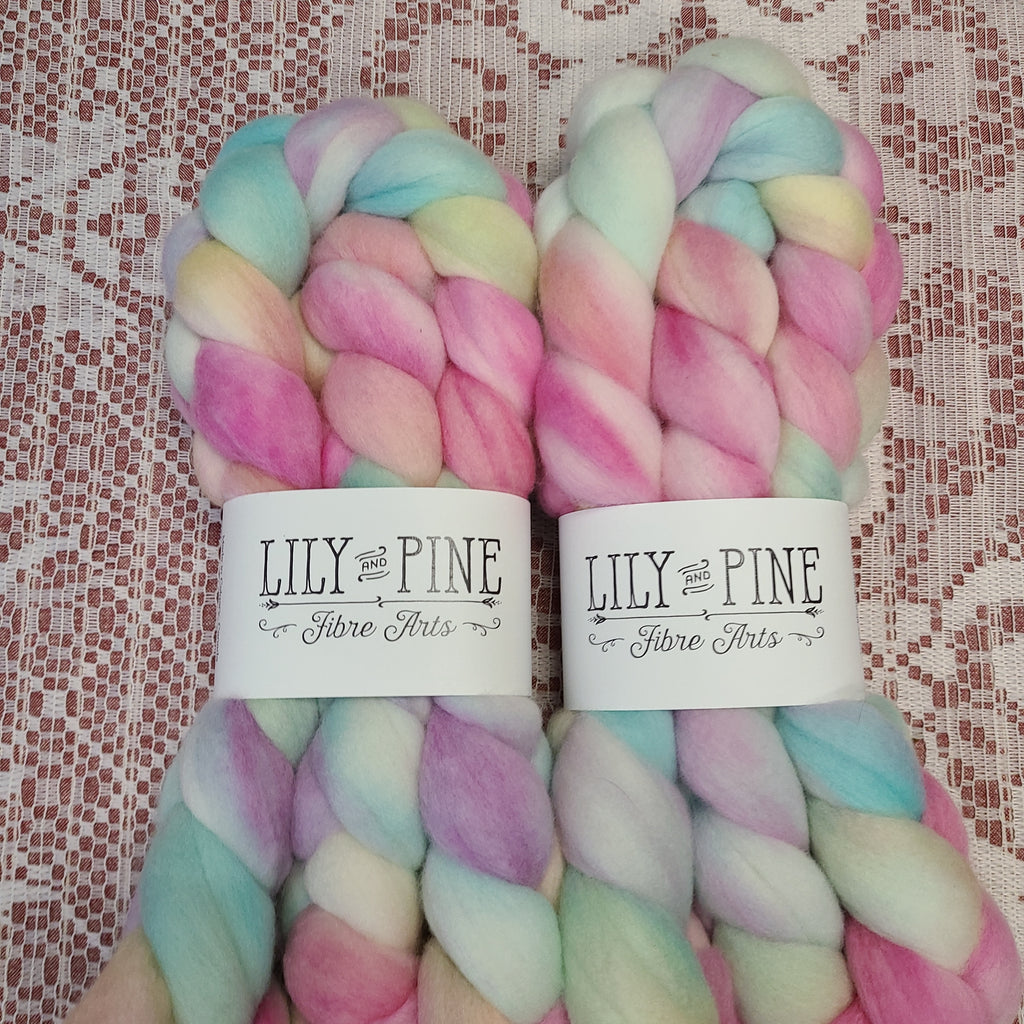 Hand Dyed 85/ 15 Polwarth wool/ Silk Yarn – 300 yd bundles, D.K.