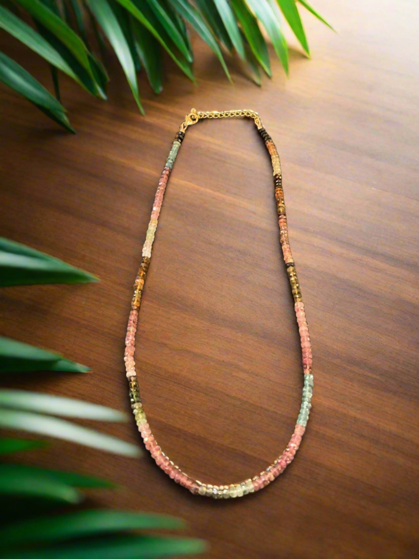 Hand Beaded Tourmaline Necklace