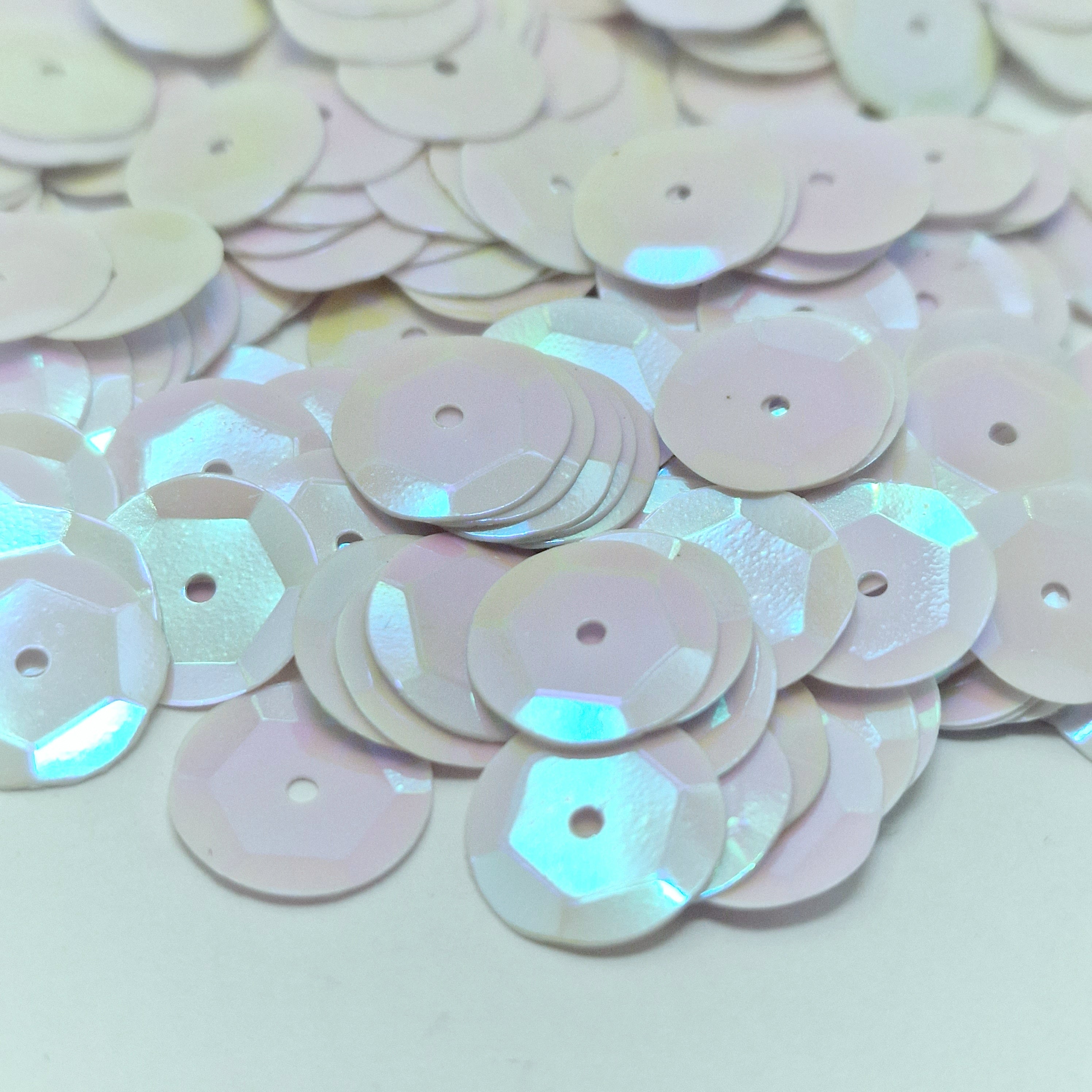 MajorCrafts 50grams 7mm Light Blue AB Round Sew-On Cup Sequins