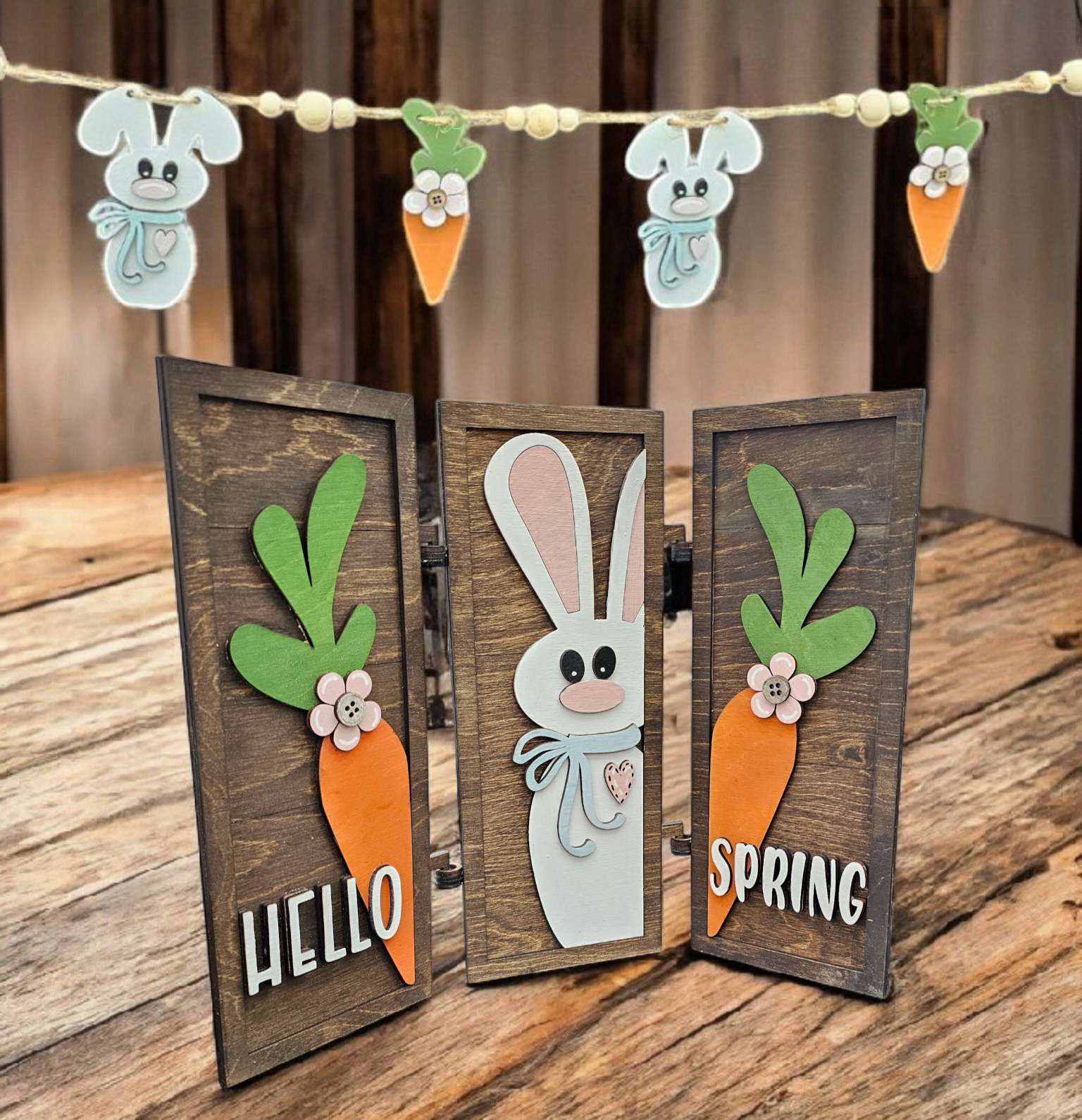 Hello Spring Bunny Tri-Fold