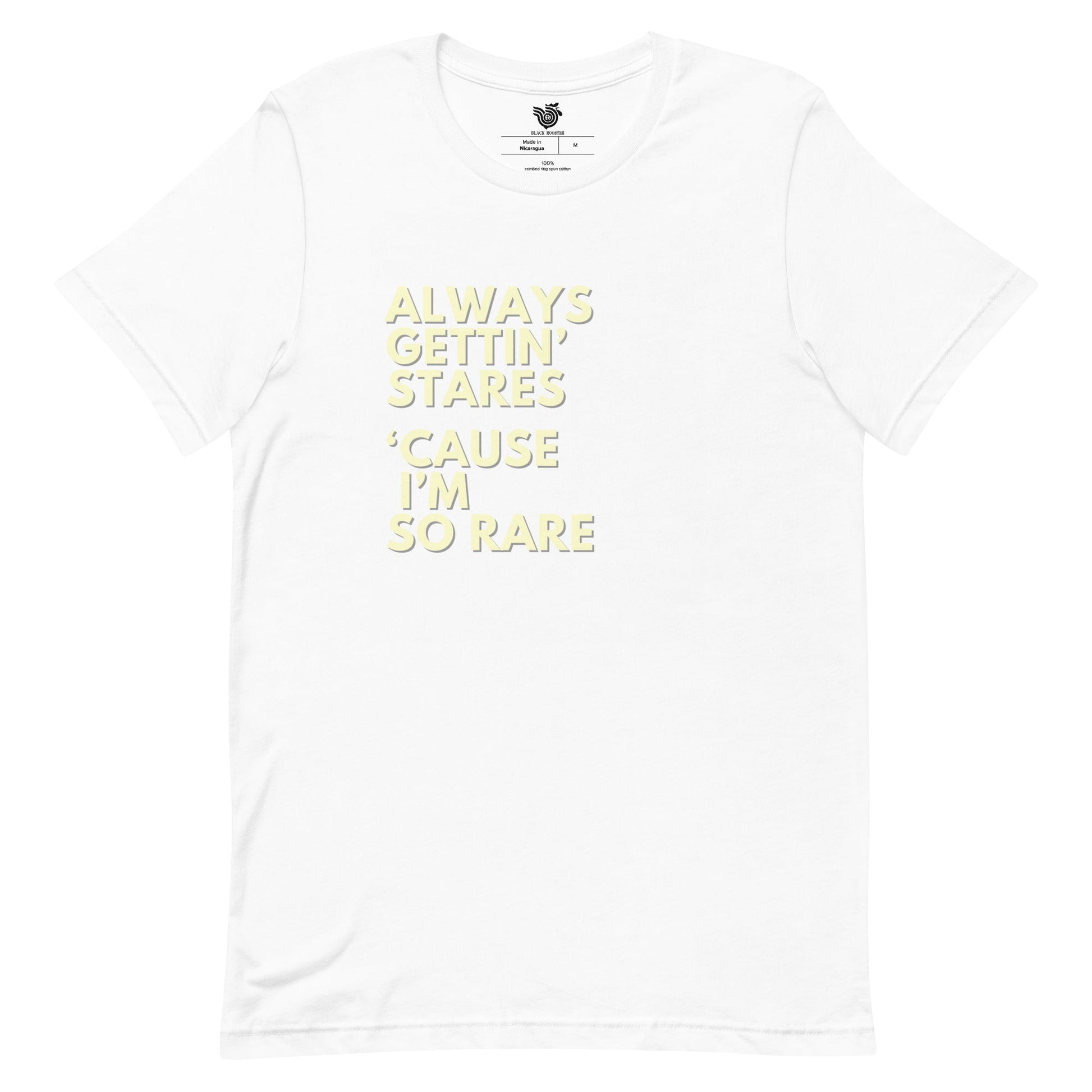 Always Gettin' Stares 'Cause I'm So Rare short-sleeve unisex t-shirt (pale yellow)