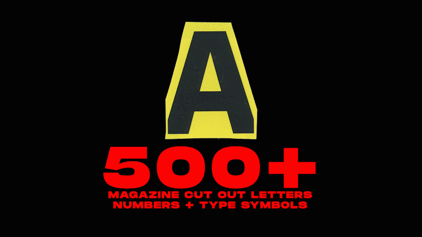 magazine cut out letters png pack