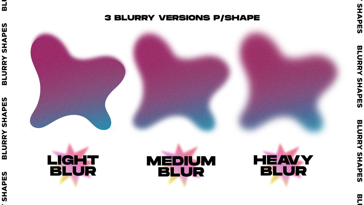 blurry gradient shapes pack