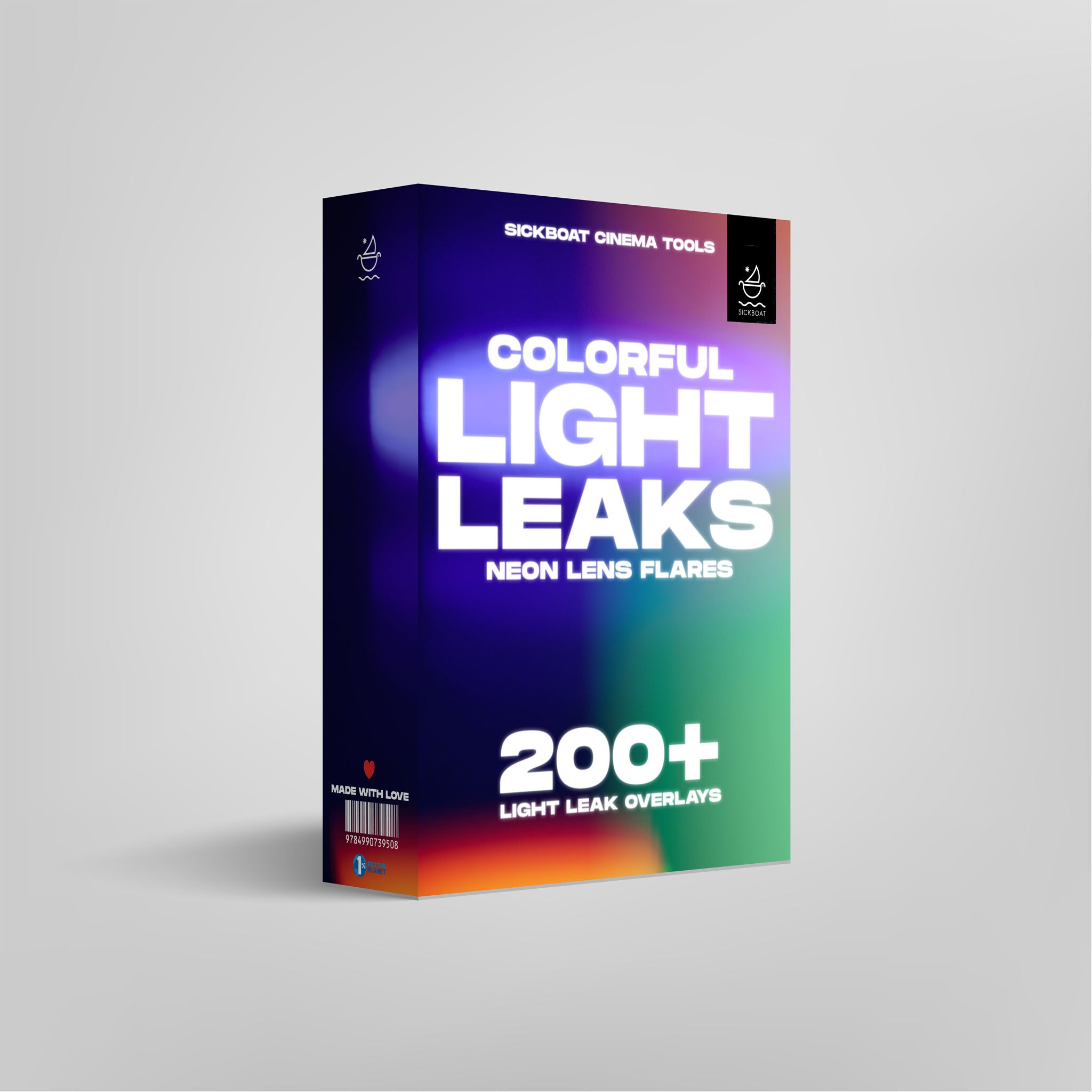 colorful light leaks neon lens flare pack