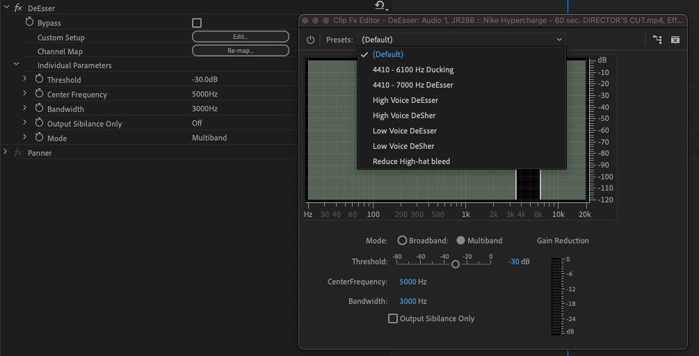 deeser audio effect premiere pro