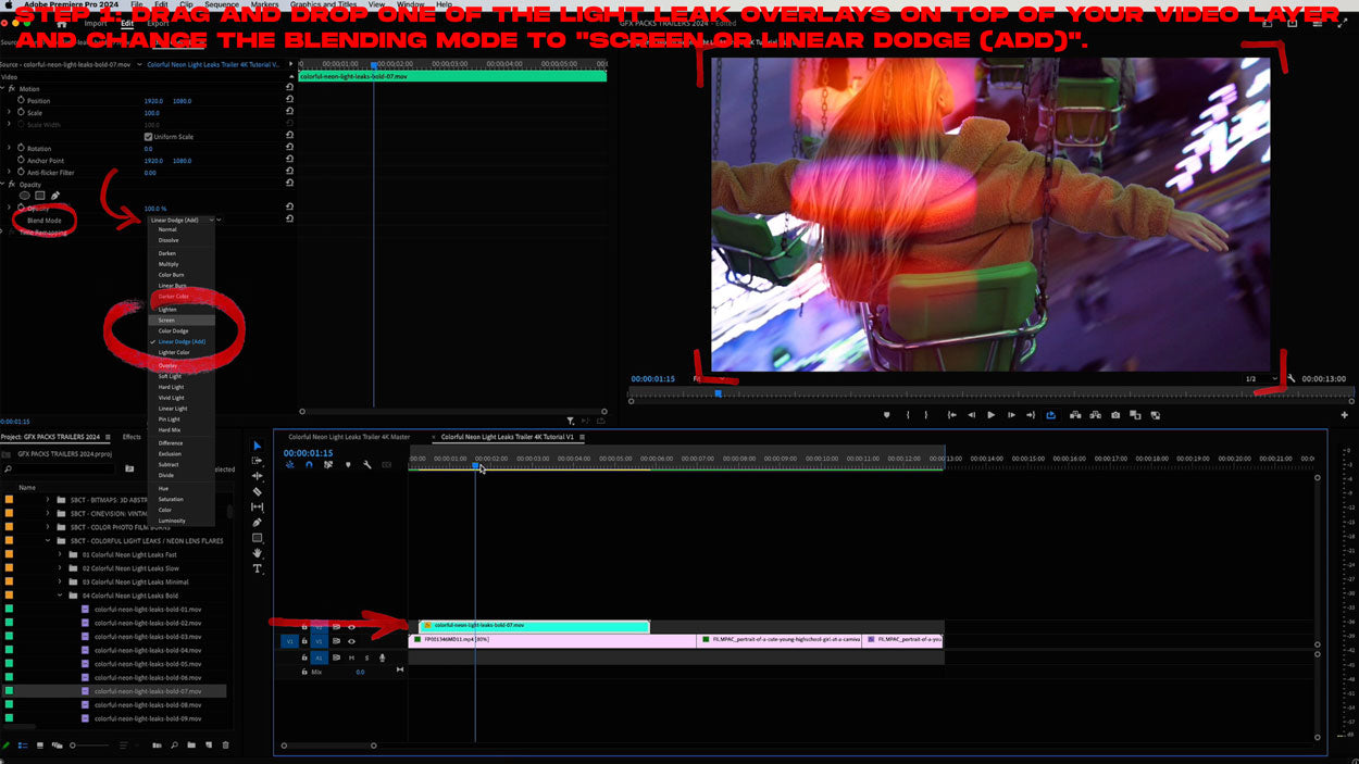 how to add real light leaks to video premiere pro