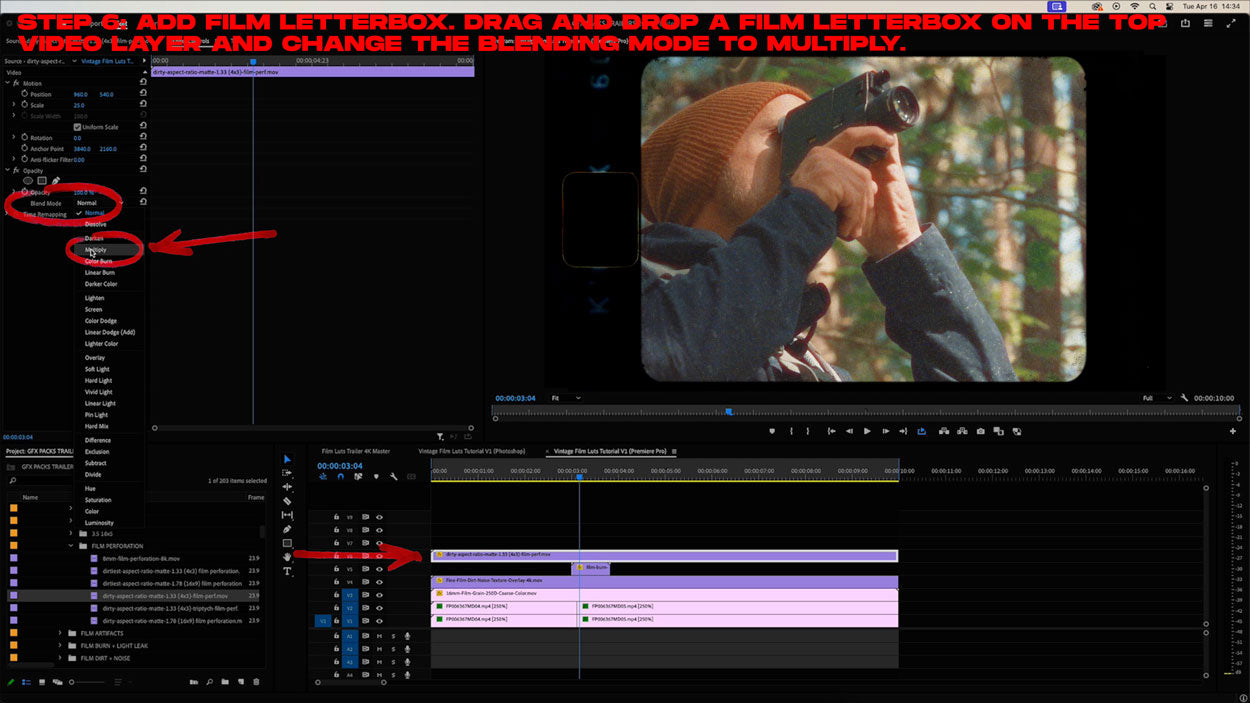 how to make video look like real film premiere pro