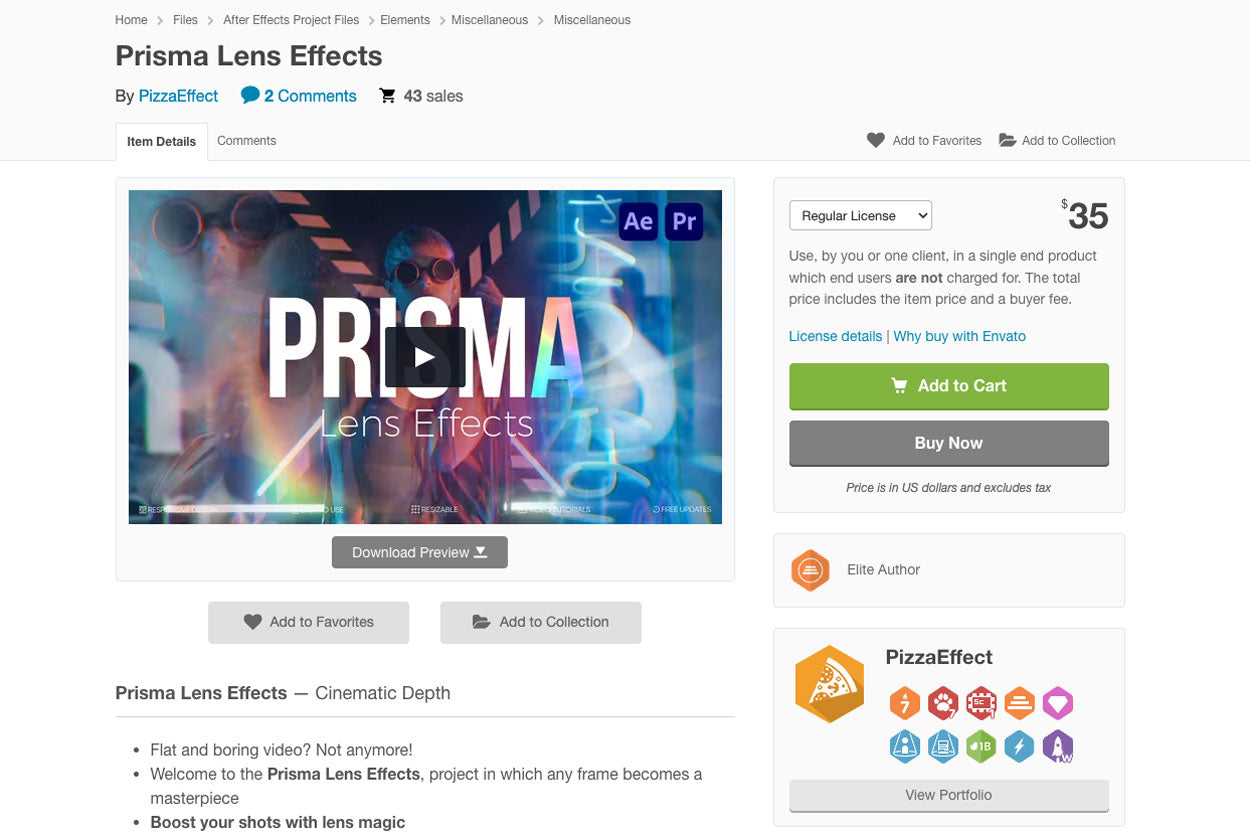 top prism effects after effects templates
