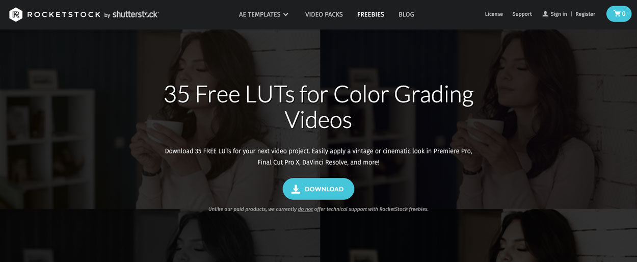 Free Cinematic LUTs Pack for Video Editing - FilterGrade