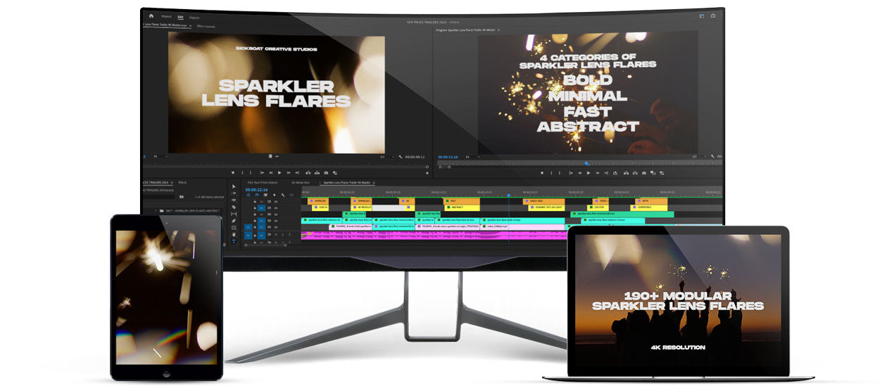 sparkler lens flares for video editing