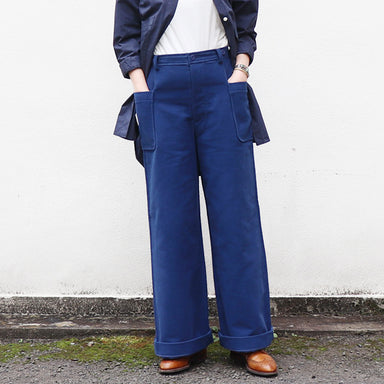 Nigel Cabourn woman - MECHANIC GATHERED CULOTTES - NAVY ceratinxd.com