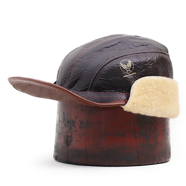 EASTMAN LEATHER CLOTHING TYPE B-2 FLYING WINTER CAP SEAL BROWN