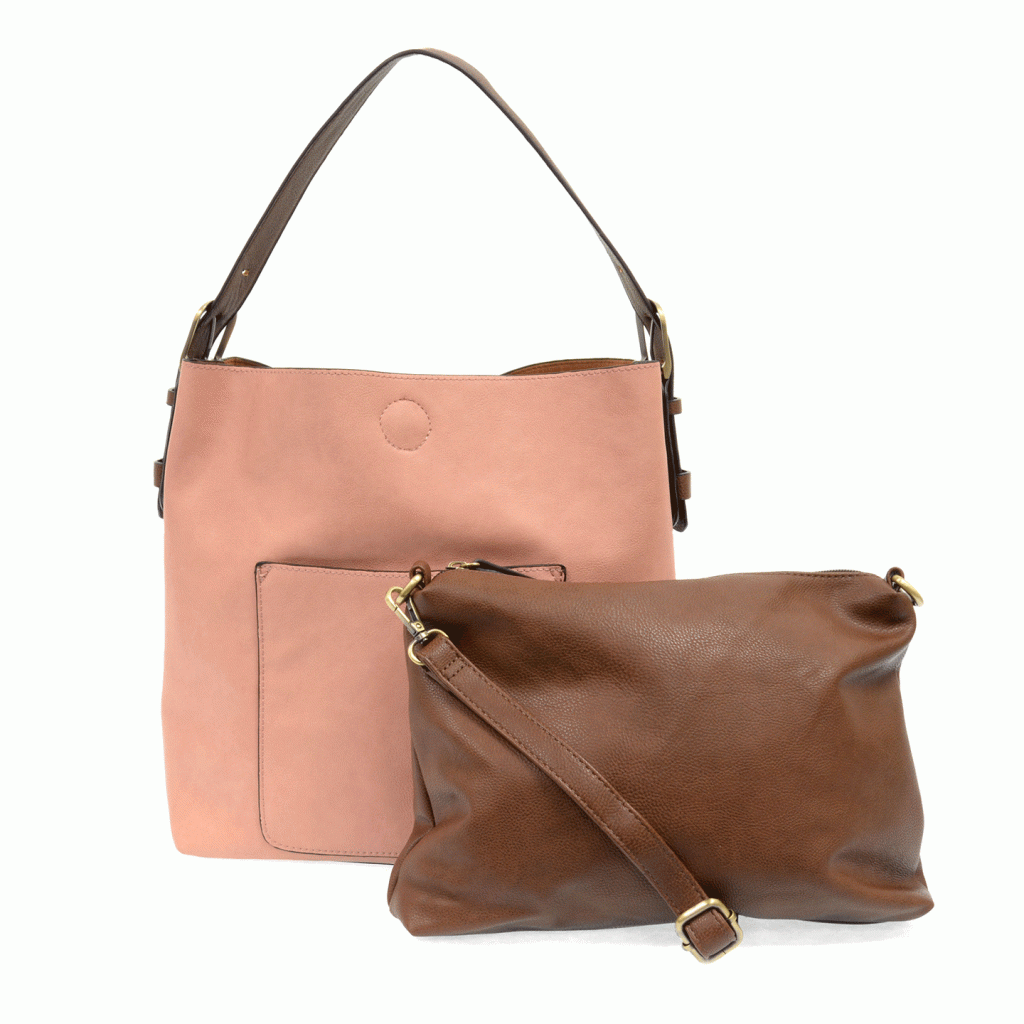 Selene Slouchy Hobo Handbag w/Braided Handle - Camel – Bless Your