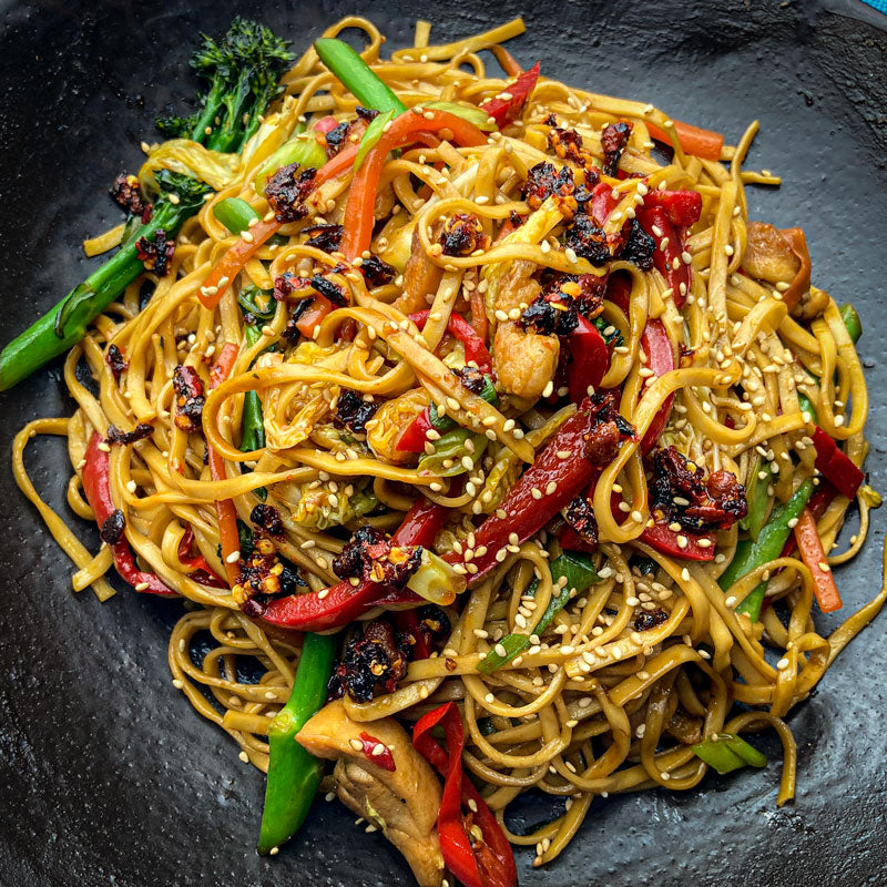 Chicken Chow Mein with Crispy Chilli Oil - Somerset Foodie