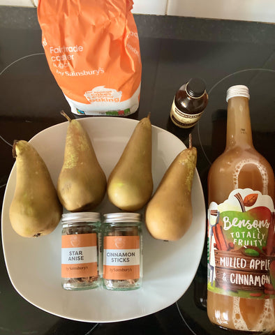 Poached Pears with Apple & Cinnamon