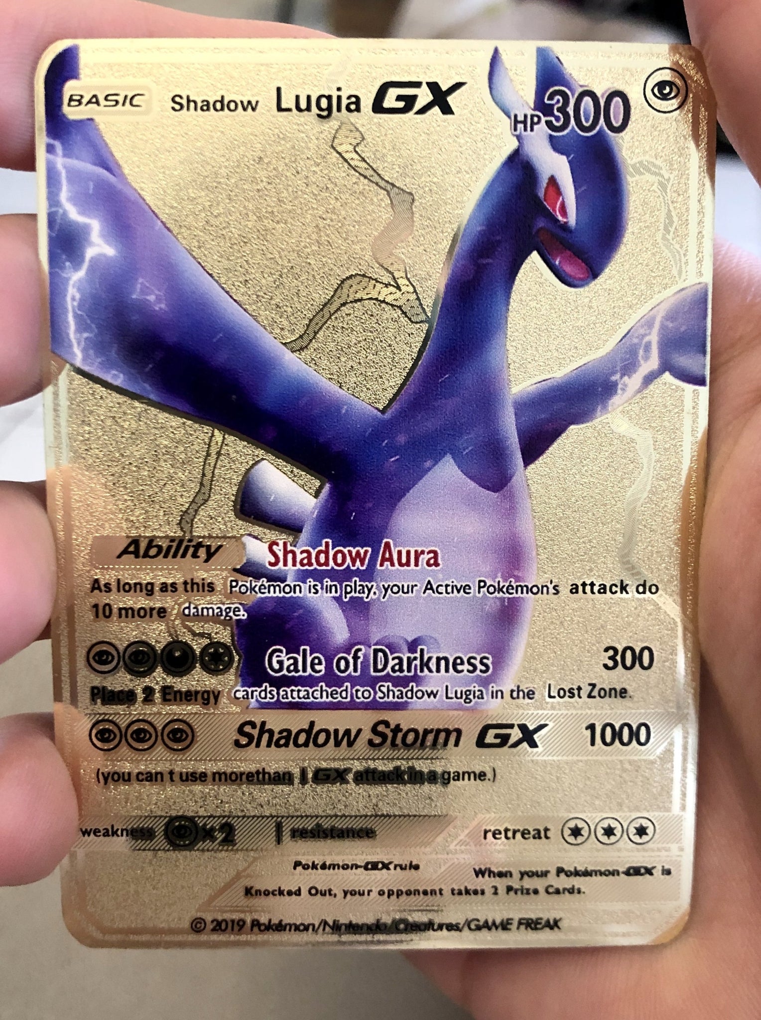 Shadow Lugia Gx Full Art Custom Metal Pokemon Card Academgames