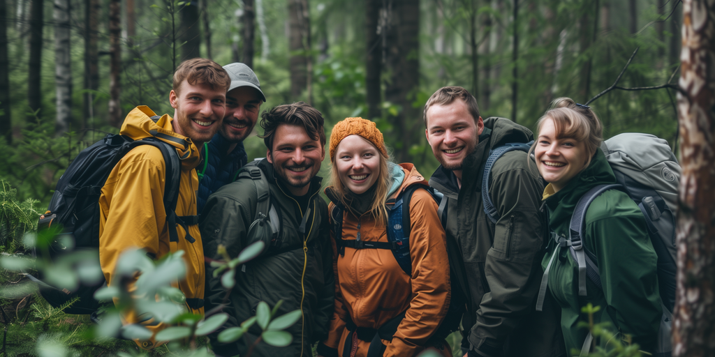 Ein Team im Wald