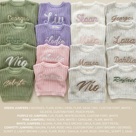 personalised embroidery name baby jumper