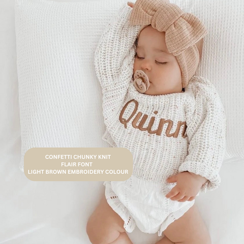 baby knit sweater personalized embroidery name