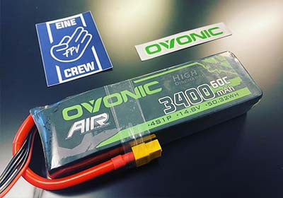 Ovonic 60C 4S 3400mAh 14.8V LiPo Battery for RC Airplane EDF with XT60 & Deans Plug