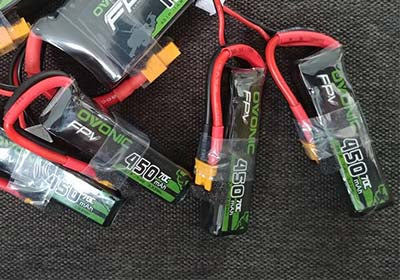 4×Ovonic 450mah 2S1p 7.4V 70C Lipo Battery Pack with XT30 Plug for small FPV whoops