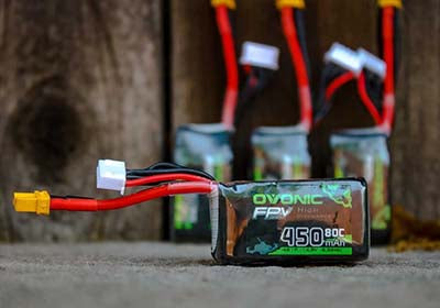 4x Ovonic 14.8V 80C 450mah 4S Lipo Battery with XT30 for whoops Beta FPV