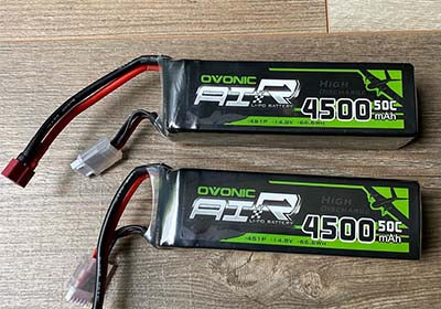 2×OVONIC 14.8V 50C 4S 4500mAh LiPo Battery Pack with T Plug for Car Airplane