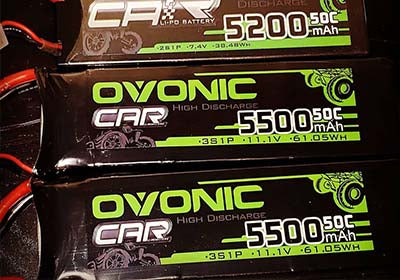 Ovonic 5500mah 3s 11.1v 50c lipo battery for RC Arrma