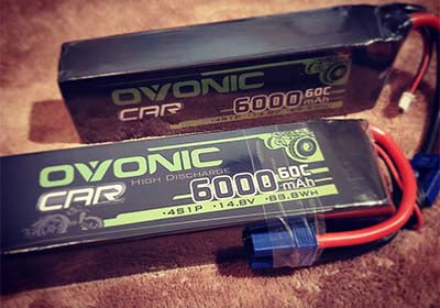 Ovonic 60C 14.8V 6000mAh 4S LiPo Battery Pack for 4s &8s RC car Arrma Truck - EC5 Plug