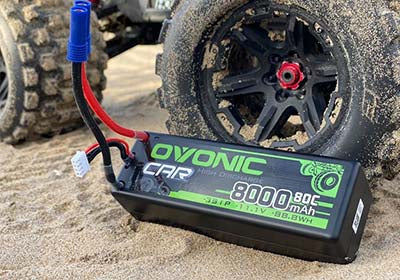 Ovonic 80C 3S 8000mAh 11.1V LiPo Battery for 1/8 1/10 Buggy Truck Car - EC5 & XT60 Plug