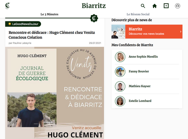 Venitz Receives Hugo Clement in Biarritz in Confisens