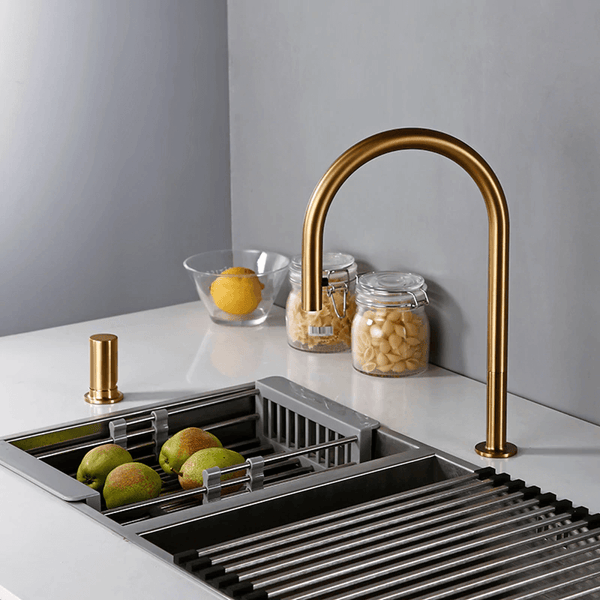 Grifema G4008Y Golden Kitchen Mixer Sink Taps with 360 Degree