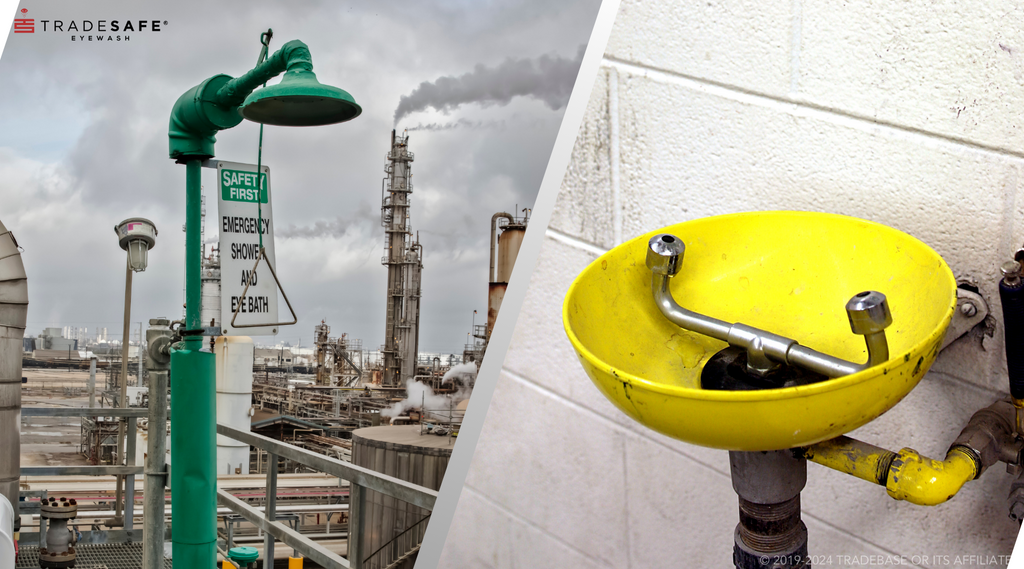 industrial emergency shower and eyewash station