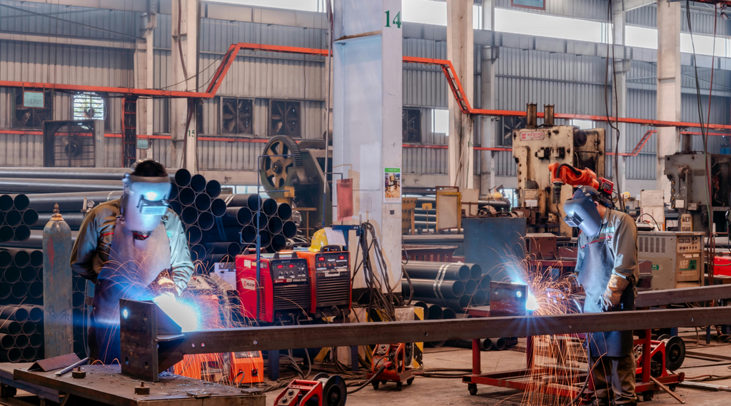 Welders wearing welding PPE