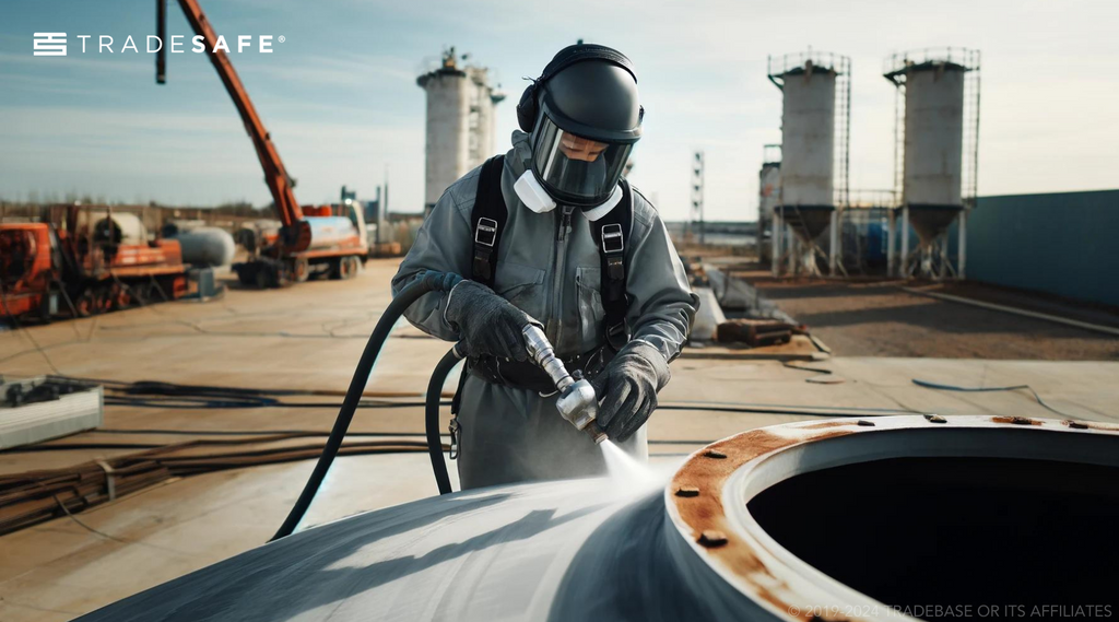 first abrasive blasting process outdoors