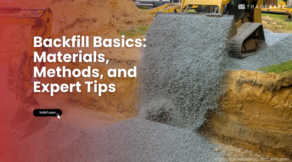 backfill material being poured in a construction site