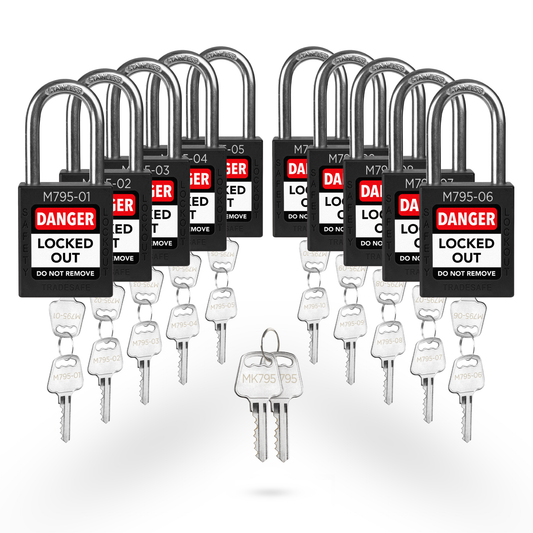 Heavy Duty Keyed Alike Set Security Padlock and Key (6 Pack)