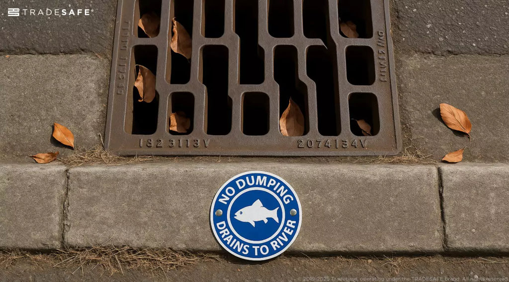 drain marker beside storm drain