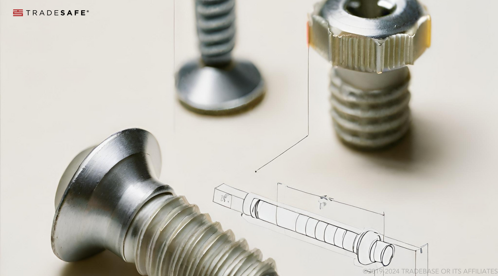 bolt threads with a schematic drawing of its measurements