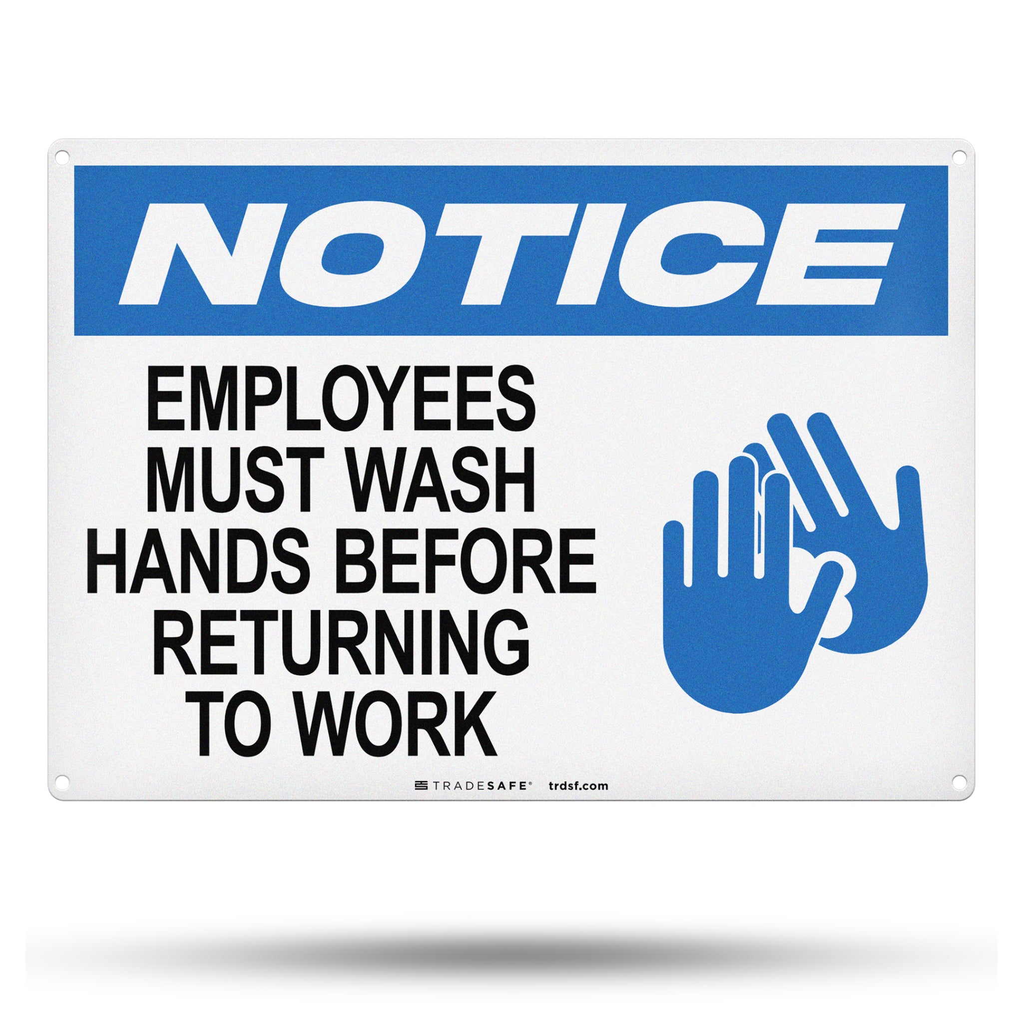 Los empleados deben lavarse las manos - Letreros de aluminio para baños ...