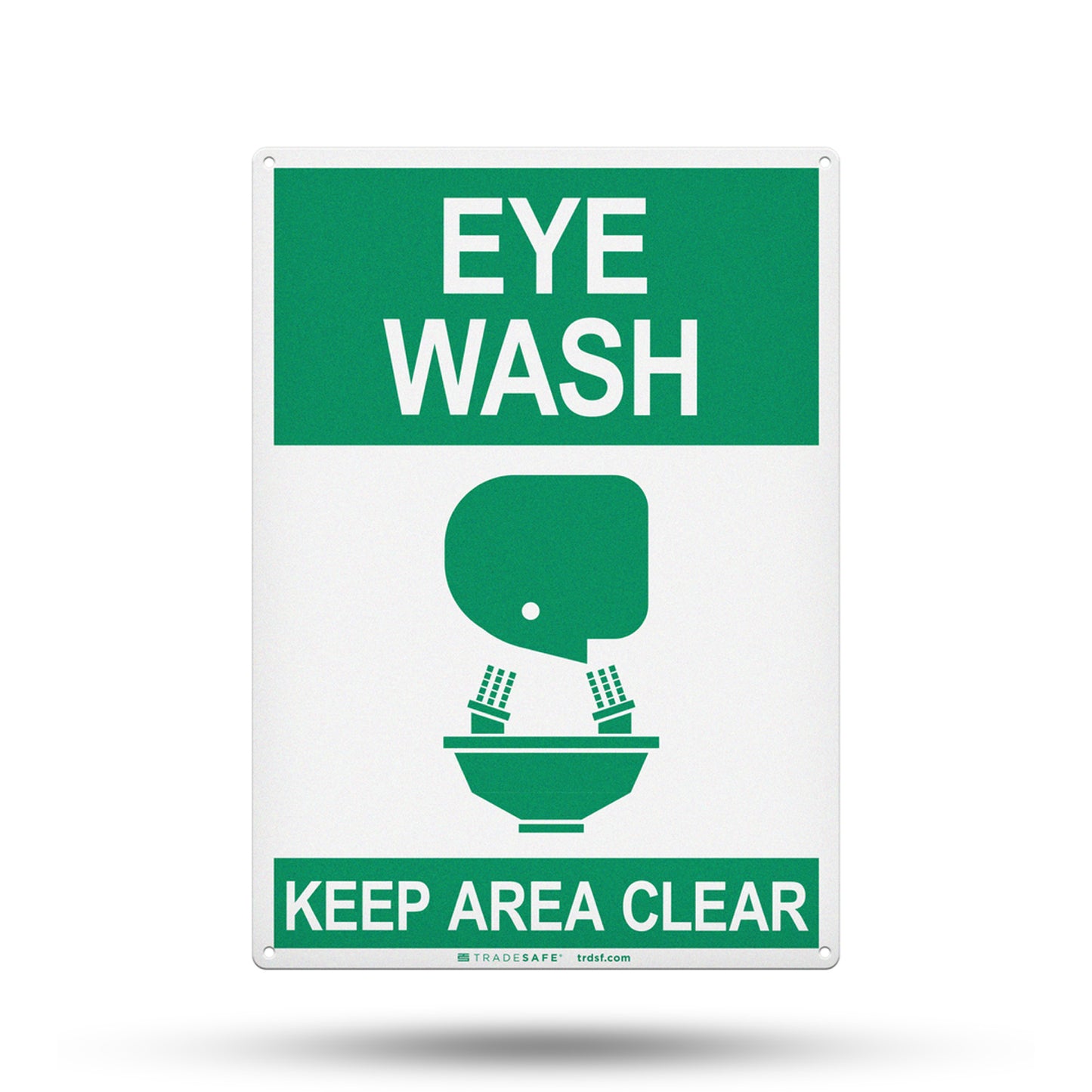 eye wash keep area clear sign