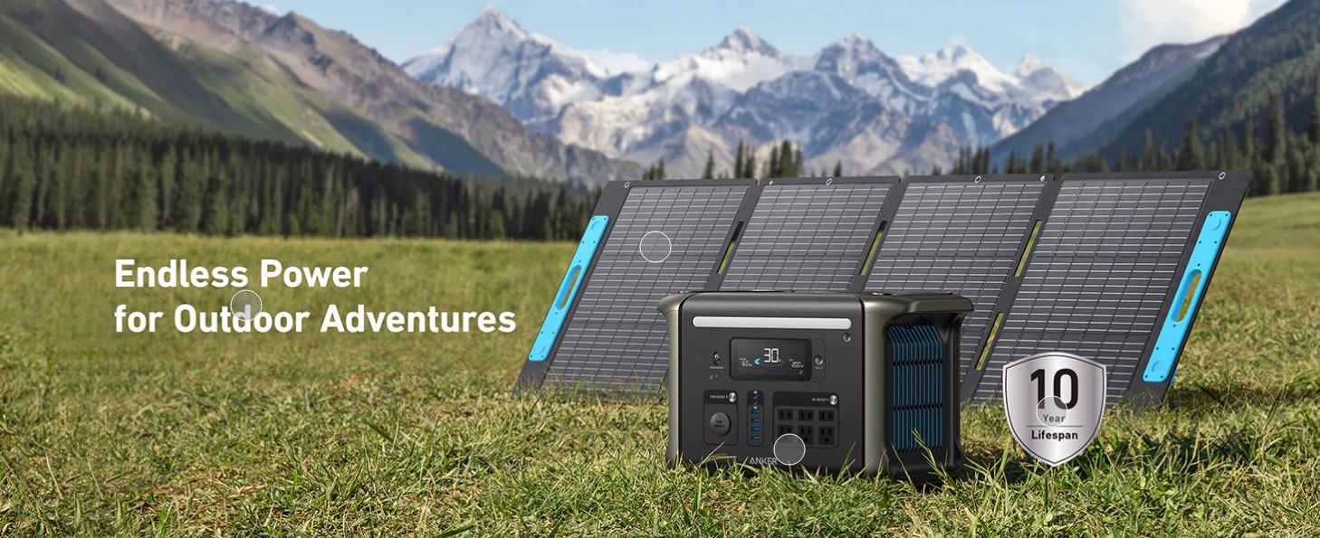 Anker SOLIX F1500 Portable Power Station with Anker 531 Solar panel 200W