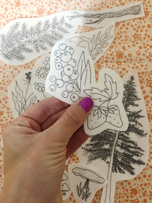 Peel, Stick, and Stitch Hand Embroidery Pattern - Landscapes