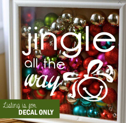 Script Jingle All The Way Tall Porch Sign Stencil - DIY Christmas